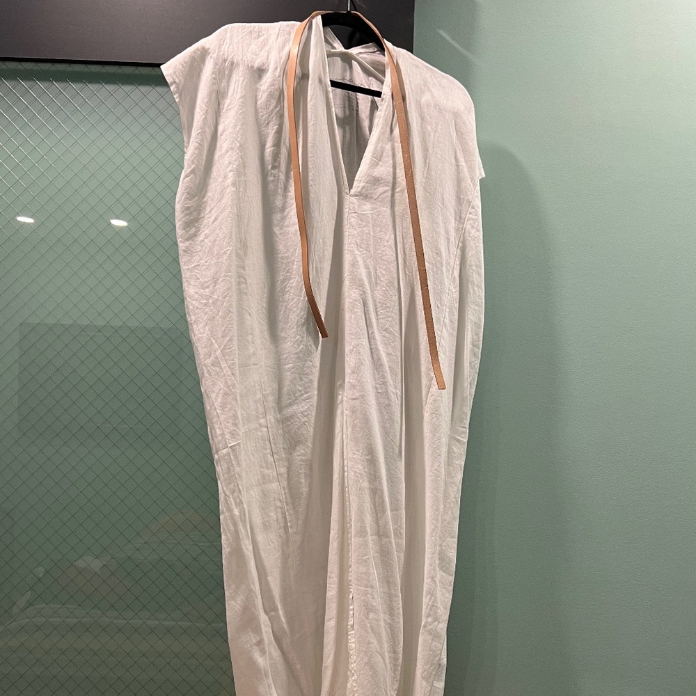 Knot Dress, Organic Linen in White